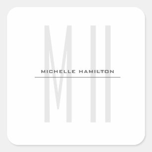 Moderne Monogramm Professionell Schlicht Minimalis Quadratischer Aufkleber
