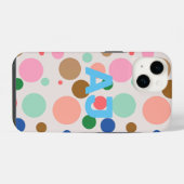 Moderne Monogramm-Punkte-Muster iPhone Hülle (Rückseite (Horizontal))