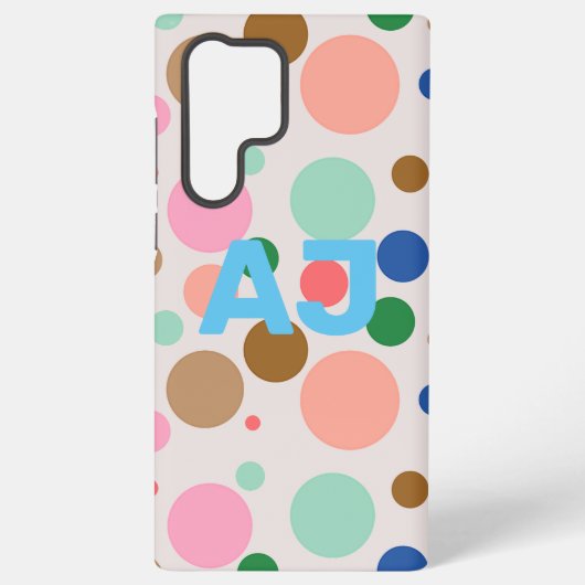 Moderne Monogramm-Punkte-Muster Samsung Galaxy Hülle (Rückseite)