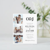 Moderne Monogramm-QR-Code-Foto-Hochzeitseinladung (Stehend Vorderseite)