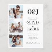 Moderne Monogramm-QR-Code-Foto-Hochzeitseinladung (Vorderseite)