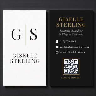 Moderne Monogramm-QR-Code-Geschäftskarte Visitenkarte