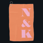 Moderne Monogramm Rosa Orange Brautpaare Gefallen Golfhandtuch<br><div class="desc">Modernes Monogramm Rosa Orange Custom Wedding Gefallen Golf Handtuch</div>