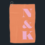 Moderne Monogramm Rosa Orange Brautpaare Gefallen Golfhandtuch<br><div class="desc">Modernes Monogramm Rosa Orange Custom Wedding Gefallen Golf Handtuch</div>