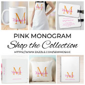 Moderne Monogramm-Rosa-Schrift-Name Kaffeetasse