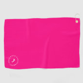 Moderne Monogramm Rosa und Weiß Golfhandtuch (Horizontal)