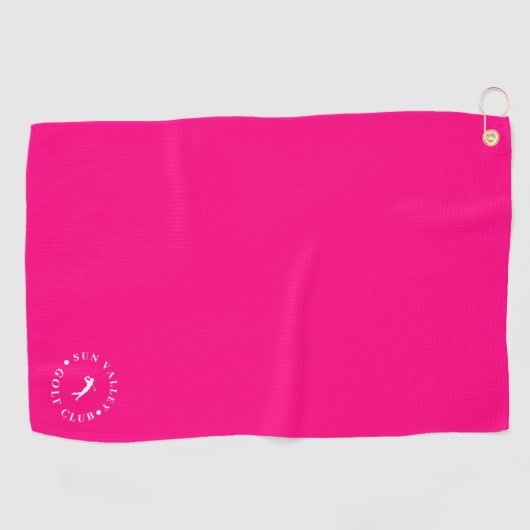 Moderne Monogramm Rosa und Weiß Golfhandtuch (Horizontal)