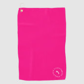 Moderne Monogramm Rosa und Weiß Golfhandtuch (Vorderseite)