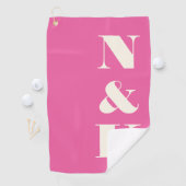 Moderne Monogramm-Rosé-Brautparty Golfhandtuch (Insitu)