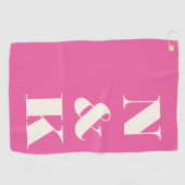 Moderne Monogramm-Rosé-Brautparty Golfhandtuch (Horizontal)