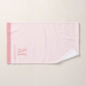 Moderne Monogramm-Rose rosa auf Rosa Badhandtuch Set (Handtuch)