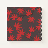 Moderne Monogramm Rot Ahornblatt Grau Notizblock (Rückseite)