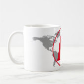 Moderne Monogramm-Rot-Initialien-Weltkarte Kaffeetasse (Links)
