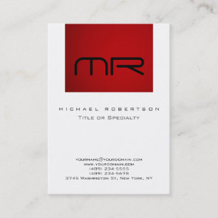 Moderne Monogramm-Rot-Weiße-Saubere Visitenkarte