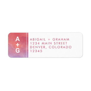 Moderne Monogramm-Rücksende-Adressetikett