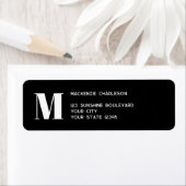 Moderne Monogramm-Rücksendeadresse (Insitu)