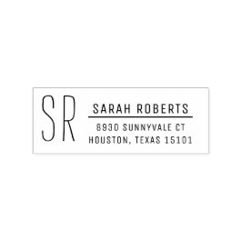 Moderne Monogramm-Rücksendeadresse-Briefmarke Gummistempel