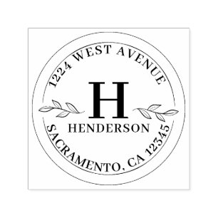 Moderne Monogramm-Rücksendeadresse Permastempel