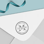 Moderne Monogramm-Rundgrenzname Rücksendeadresse Permastempel