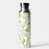 Moderne Monogramm-Salbei-Grün-Olivenblatt-Chic-Des Trinkflasche (Links)