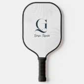 Moderne Monogramm | Schachbrettmuster Design Pickleball Schläger (Vorderseite)