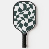 Moderne Monogramm | Schachbrettmuster Design Pickleball Schläger (Rückseite)
