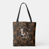 Moderne Monogramm-Schildpattdruck Tasche (Rückseite)