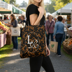 Moderne Monogramm-Schildpattdruck Tasche