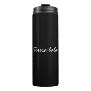 Moderne Monogramm-Schriftart in Schwarz, personali Thermosbecher