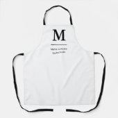 Moderne Monogramm-Schürze - Schwarzweiß-Design Schürze (Vorderseite)