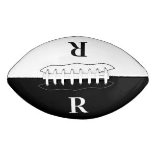 Moderne Monogramm Schwarz/Weiß Football