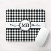 Moderne Monogramm Schwarz-Weiß-Muster Mousepad (Mit Mouse)