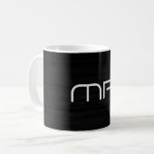 Moderne Monogramm Schwarz Weiß Name Initialen Kaffeetasse (Vorderseite Links)