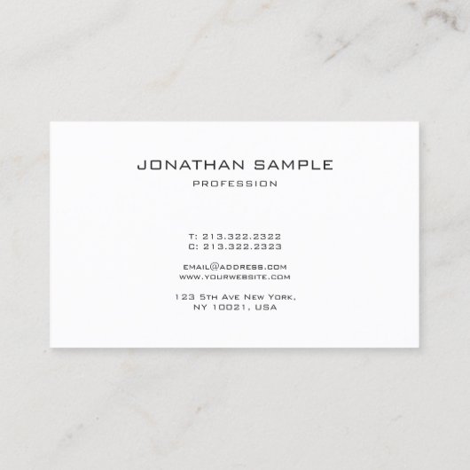 Moderne Monogramm Schwarz/Weiß Schlichte Kunst Visitenkarte (Rückseite)