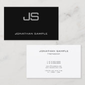 Moderne Monogramm Schwarz/Weiß Schlichte Kunst Visitenkarte (Vorne/Hinten)