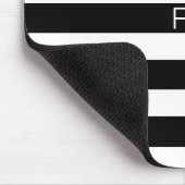 Moderne Monogramm Schwarz-Weiß-Streifen Mousepad (Ecke)
