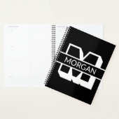 Moderne monogramm-schwarz-weiße fette Typografie Planer (Anzeige)