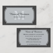 Moderne Monogramm-Schwarz-weiße Quatrefolie mit Na Visitenkarte (Vorne/Hinten)