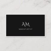 Moderne, Monogramm, schwarze Visitenkarte (Vorderseite)