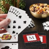 Moderne Monogramm-Stilinitiale Trendiges Schwarz R Spielkarten (In Situ)
