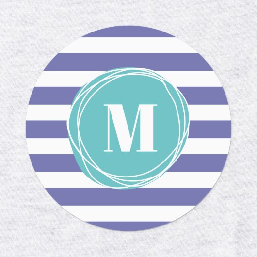 Moderne Monogramm Streifen Etiketten (Design 1)