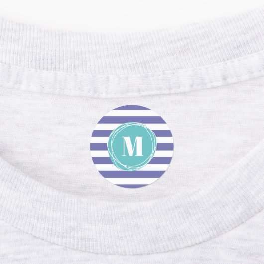 Moderne Monogramm Streifen Etiketten (Befestigt)