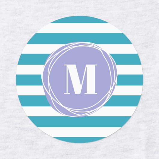 Moderne Monogramm Streifen Etiketten (Design 2)