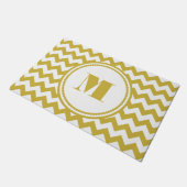 Moderne Monogramm-Streifen Fußmatte (Schrägansicht)