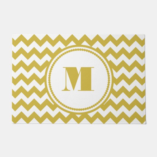Moderne Monogramm-Streifen Fußmatte (Vorderseite)