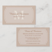 Moderne Monogramm Tan White Quatrefolie mit Namen Visitenkarte (Vorne/Hinten)