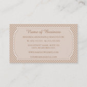 Moderne Monogramm Tan White Quatrefolie mit Namen Visitenkarte (Rückseite)