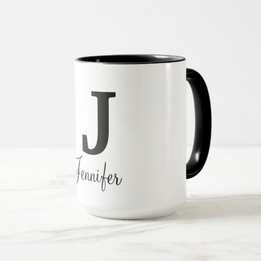 Moderne Monogramm-Tasse Tasse (VorderseiteRechts)