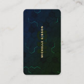 Moderne Monogramm-Technologie Beruflich grün Visitenkarte (Vorderseite)