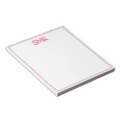 Moderne Monogramm-Trendy-Schatten-Initialen Stylis Notizblock (angewinkelt)